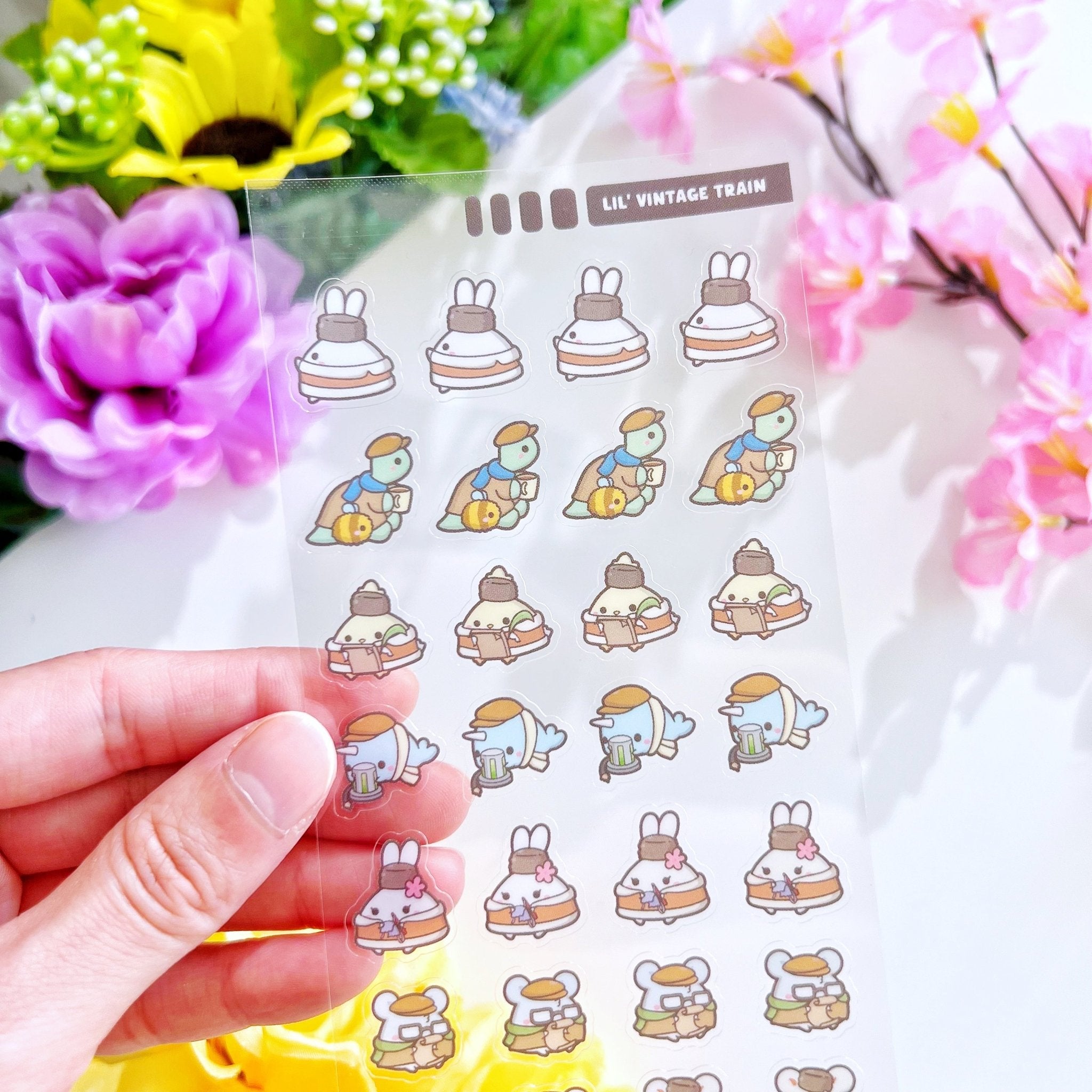 Seal Sticker - Lil' Vintage Train - Transparent - SumLilThings