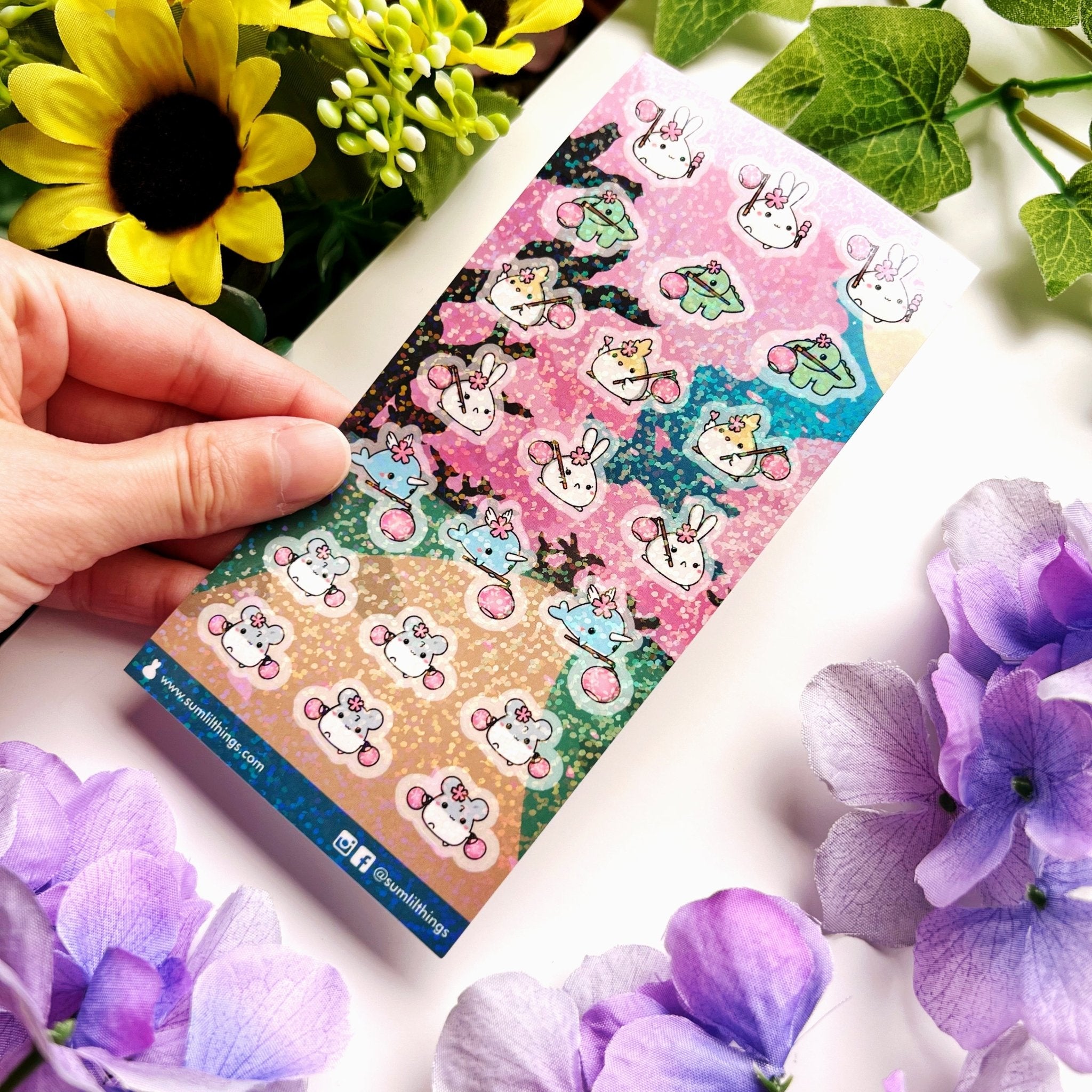 Seal Sticker - Sakura Lanterns - Holographic - SumLilThings
