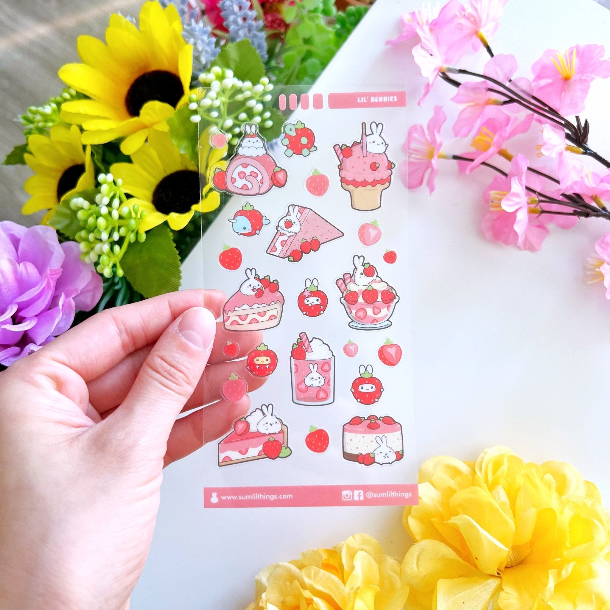 Seal Sticker - Strawberry Desserts - Transparent - SumLilThings