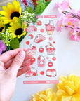 Seal Sticker - Strawberry Desserts - Transparent - SumLilThings