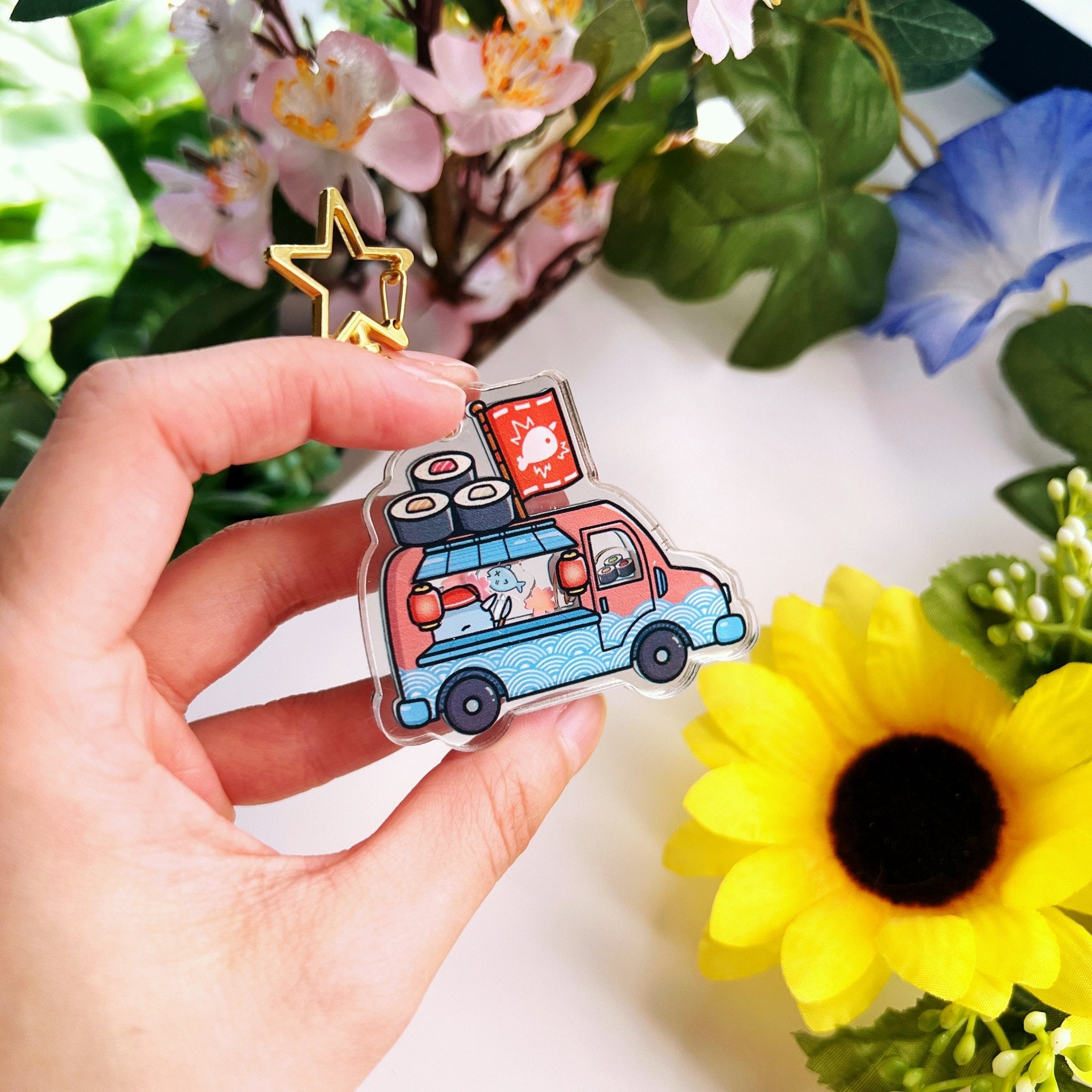 Shaker Keychain - Narnar's Sushi Truck - SumLilThings