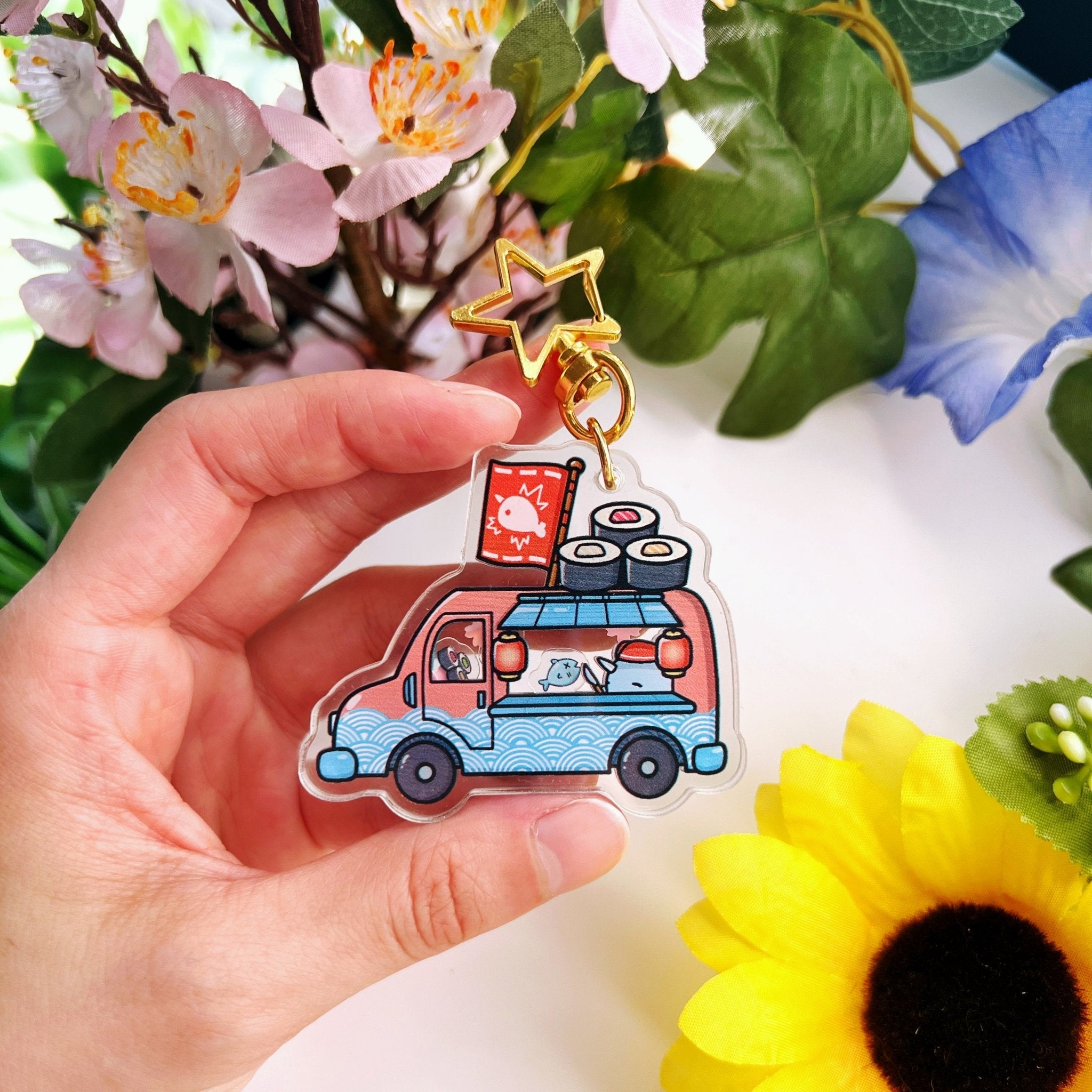 Shaker Keychain - Narnar's Sushi Truck - SumLilThings