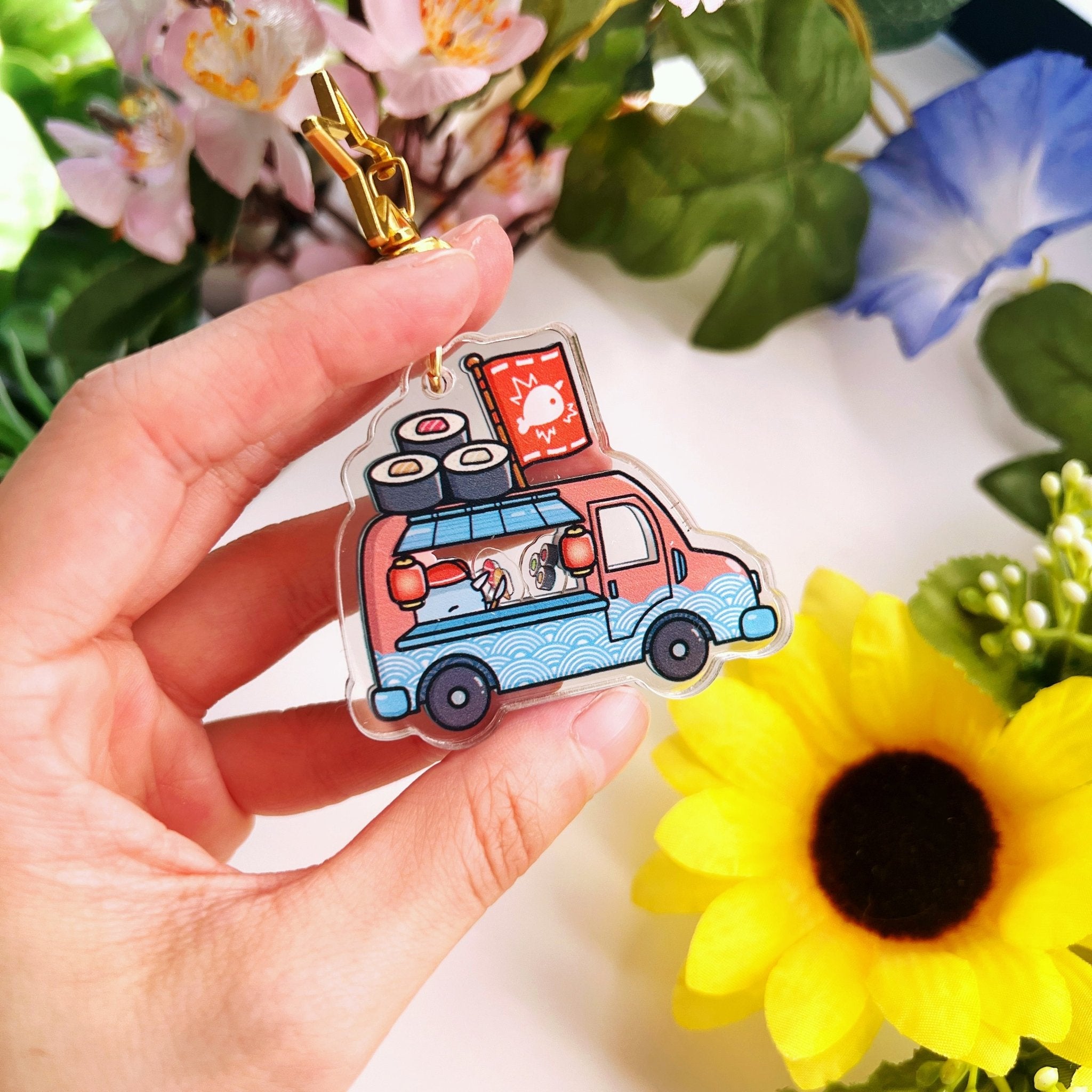 Shaker Keychain - Narnar's Sushi Truck - SumLilThings