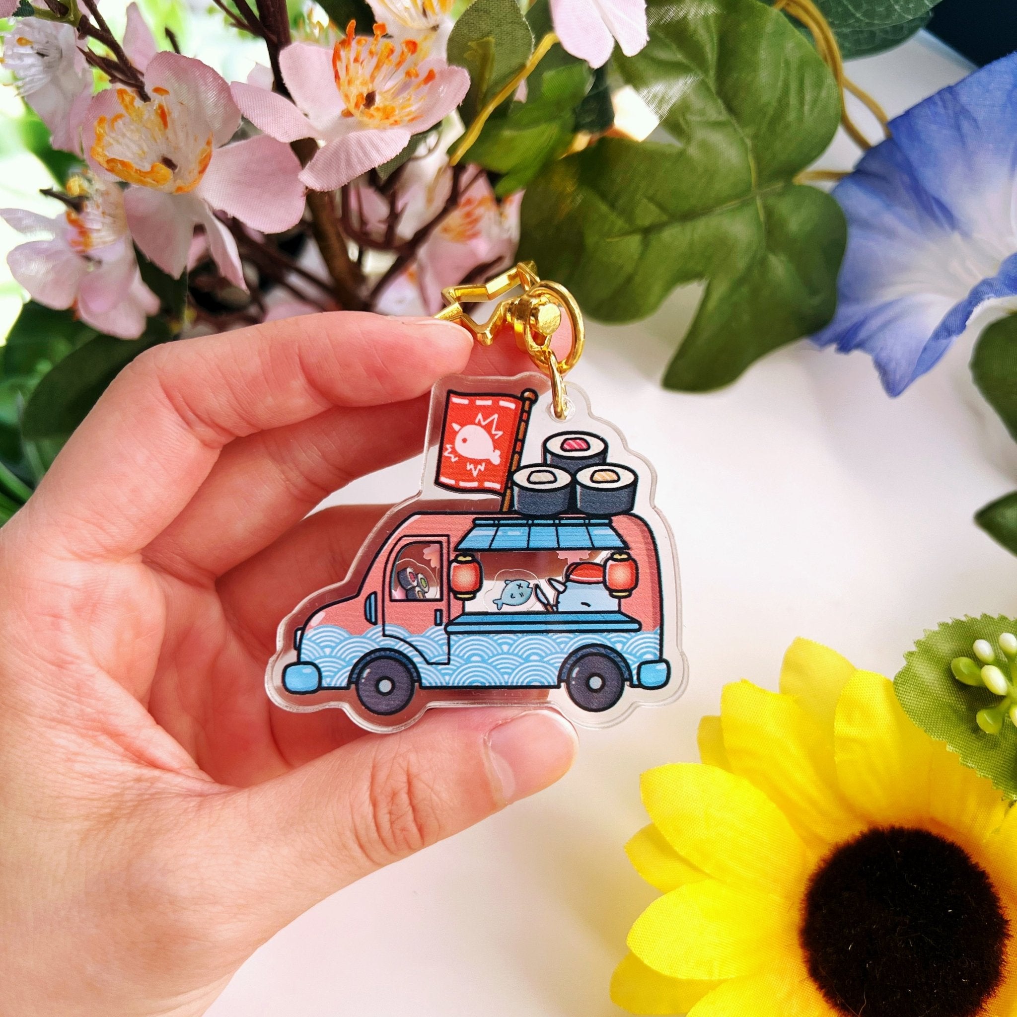 Shaker Keychain - Narnar's Sushi Truck - SumLilThings