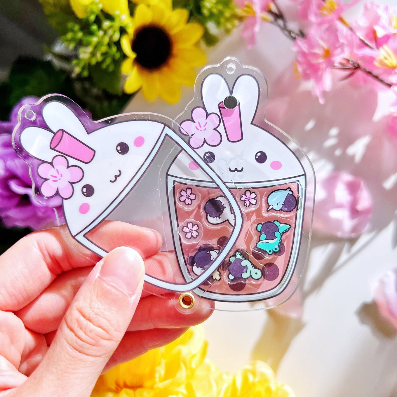 Shaker Keychain - Sakura Boba Cup (Refillable) with Blind Bag - SumLilThings