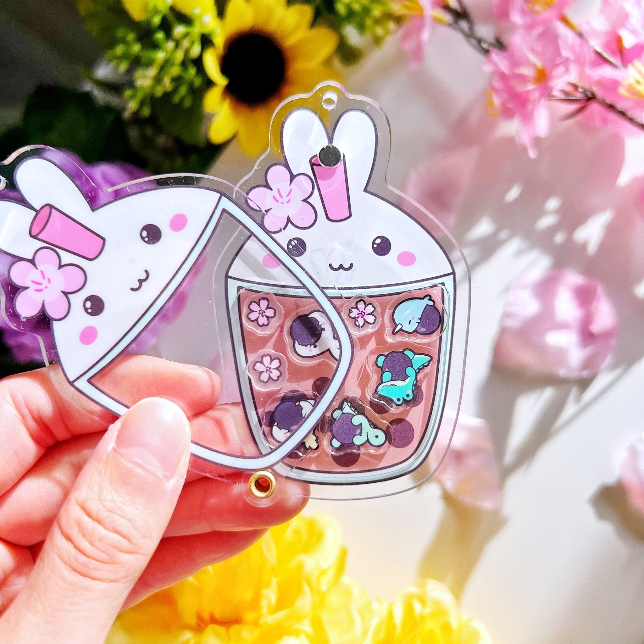 Shaker Keychain - Sakura Boba Cup (Refillable) with Blind Bag - SumLilThings