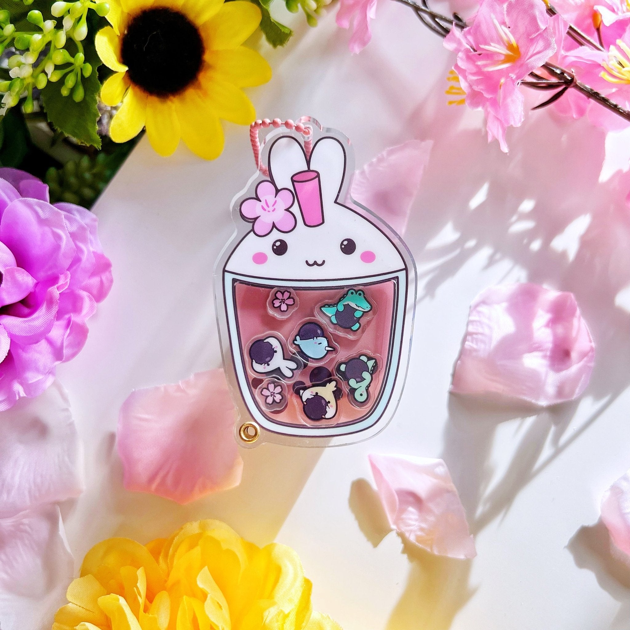 Shaker Keychain - Sakura Boba Cup (Refillable) with Blind Bag - SumLilThings