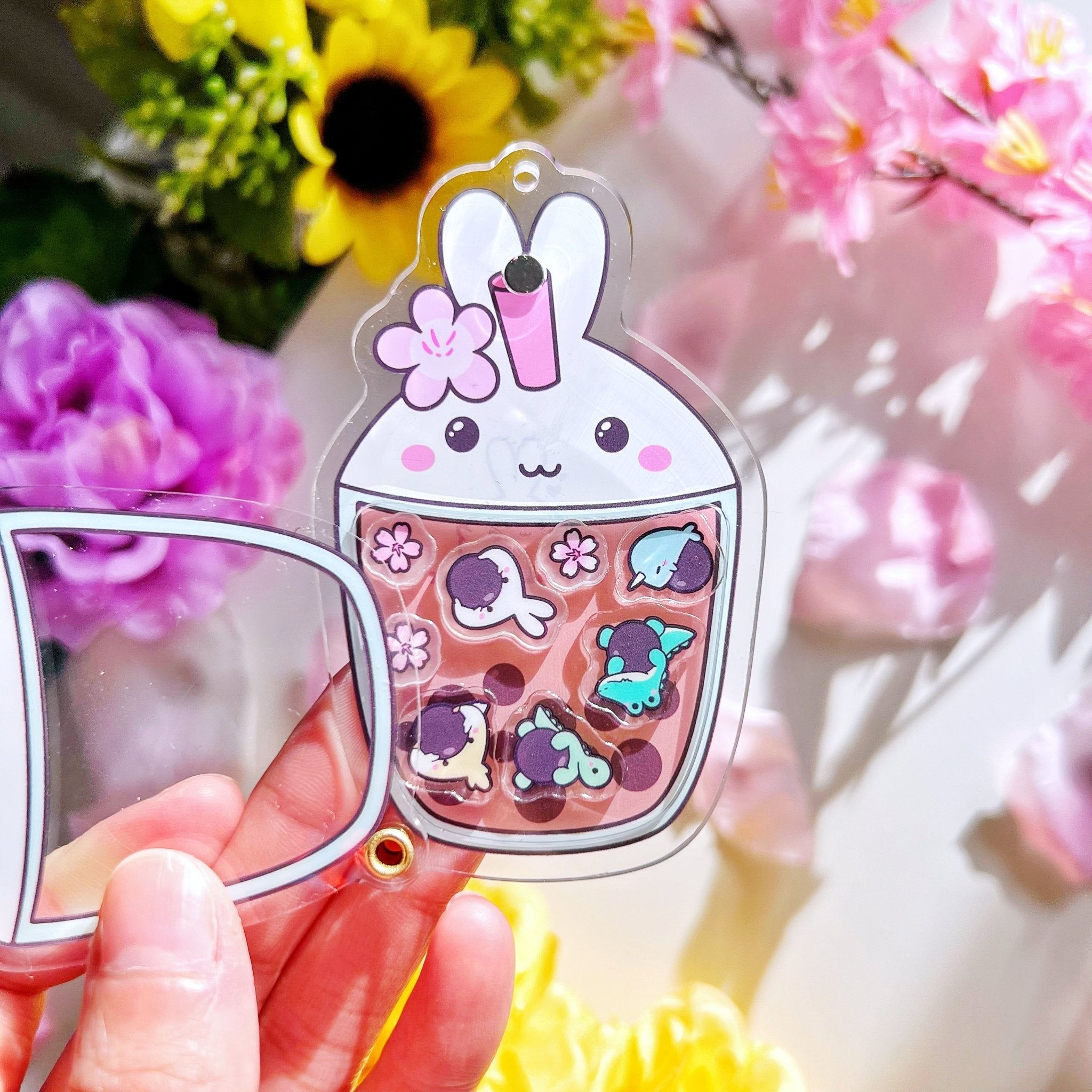 Shaker Keychain - Sakura Boba Cup (Refillable) with Blind Bag - SumLilThings