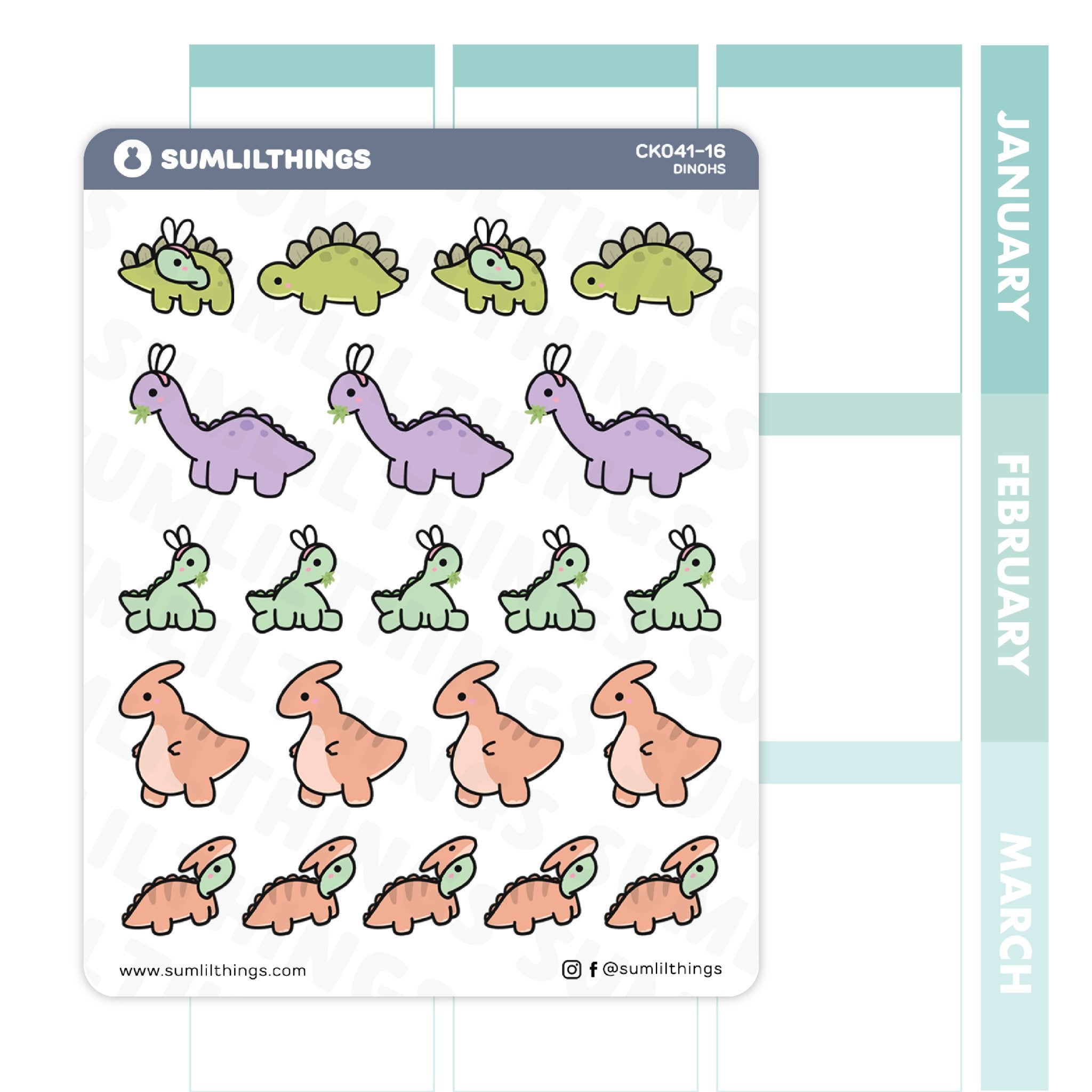 So Many Dinohs Stickers - SumLilThings