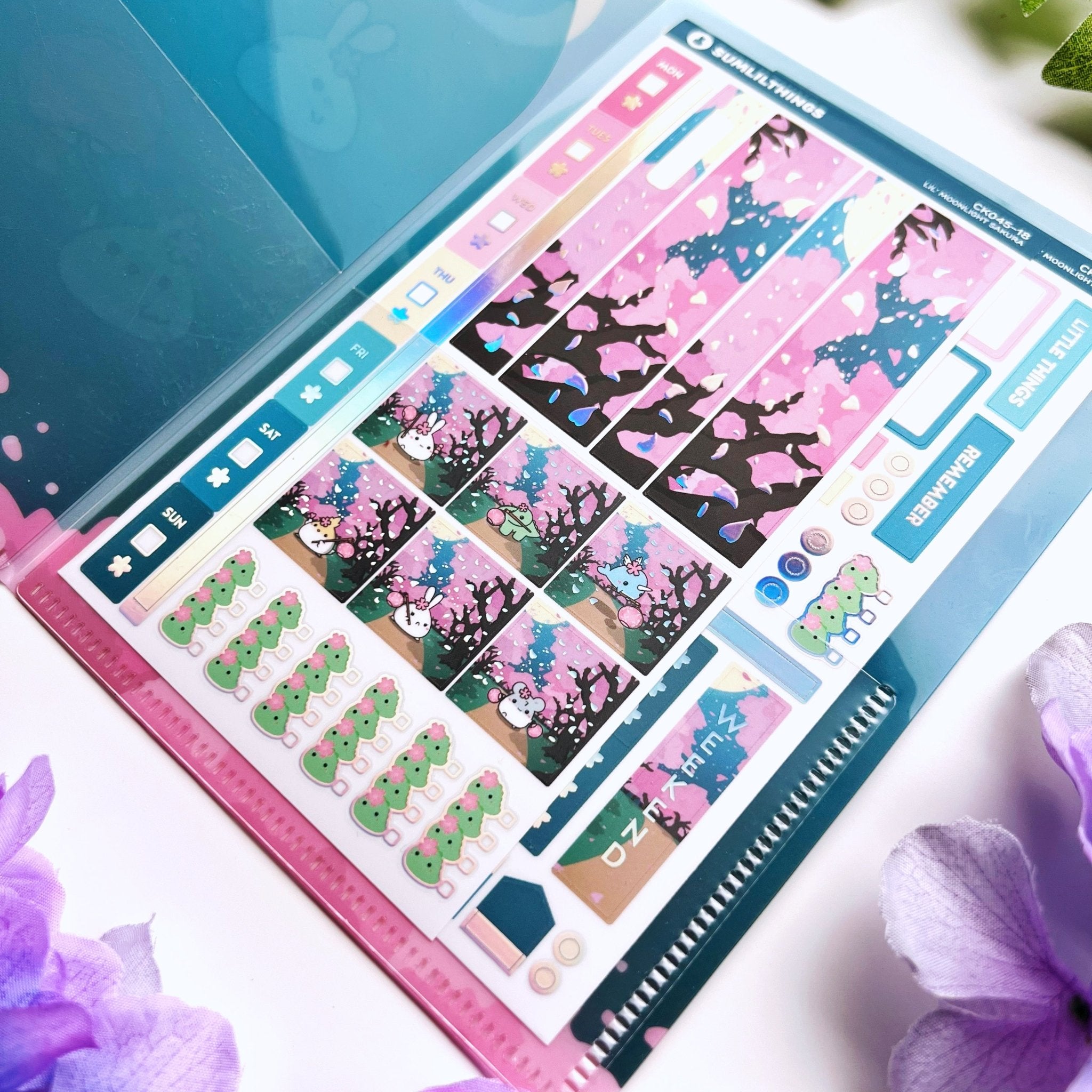 Sticker Folder - Floating Sakura Lanterns (B6 Size) - SumLilThings