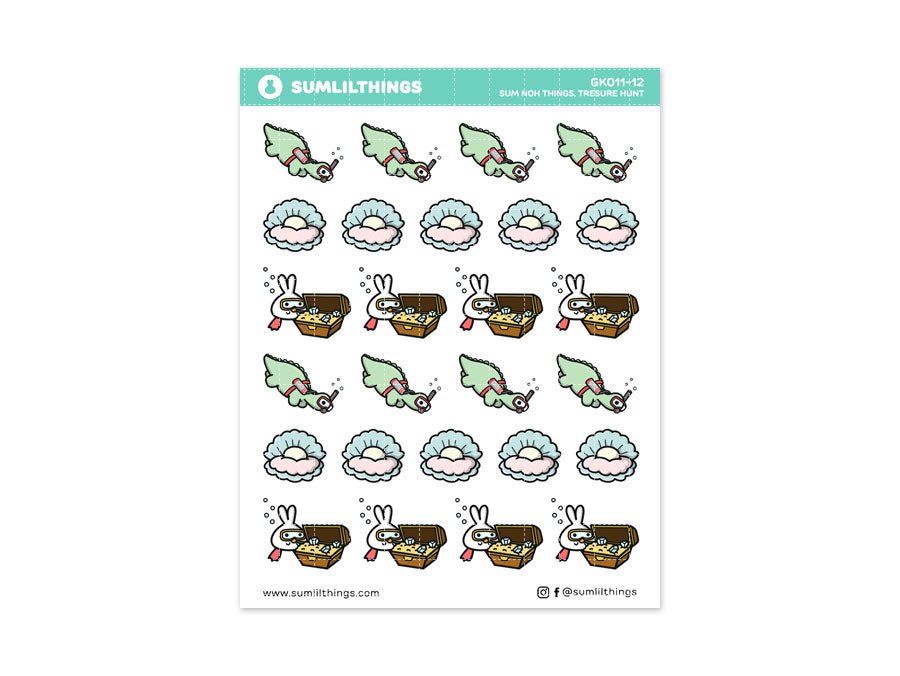 SumNohThings - (12) Treasure Hunt Deco Sheet - SumLilThings