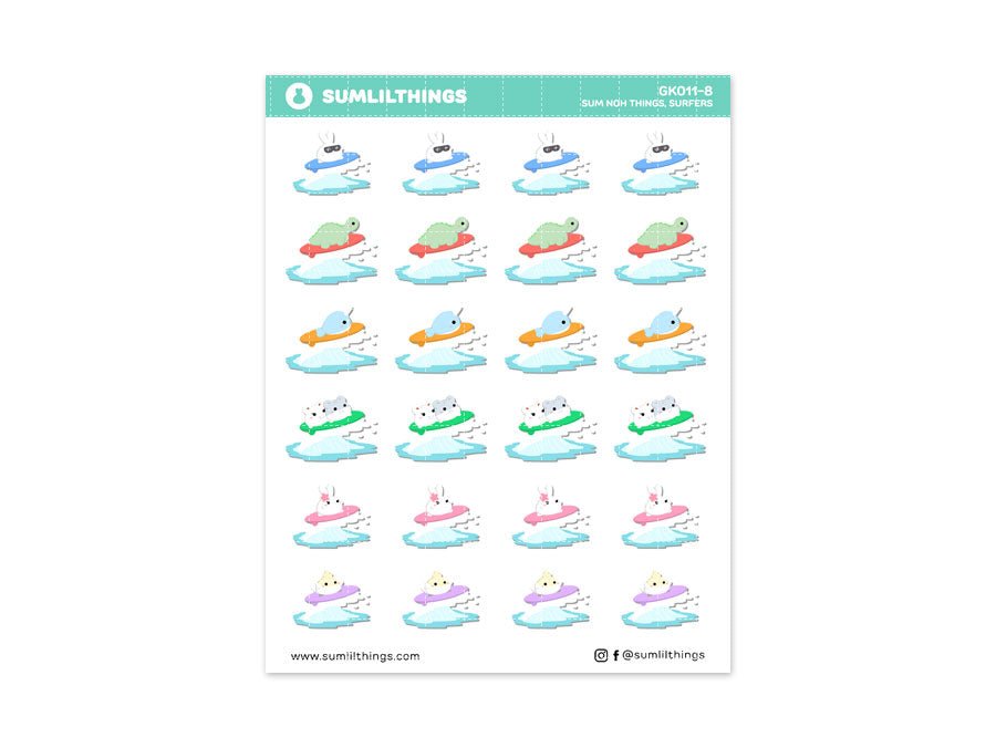 SumNohThings - (8) Surfers Deco Sheet - SumLilThings