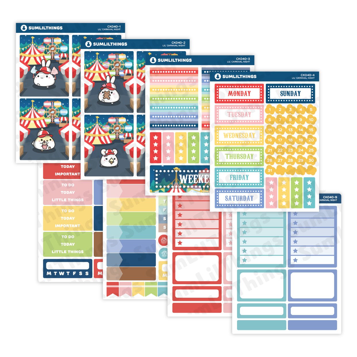 Vertical Kit - Carnival Night (11 Pages) - Holographic - SumLilThings