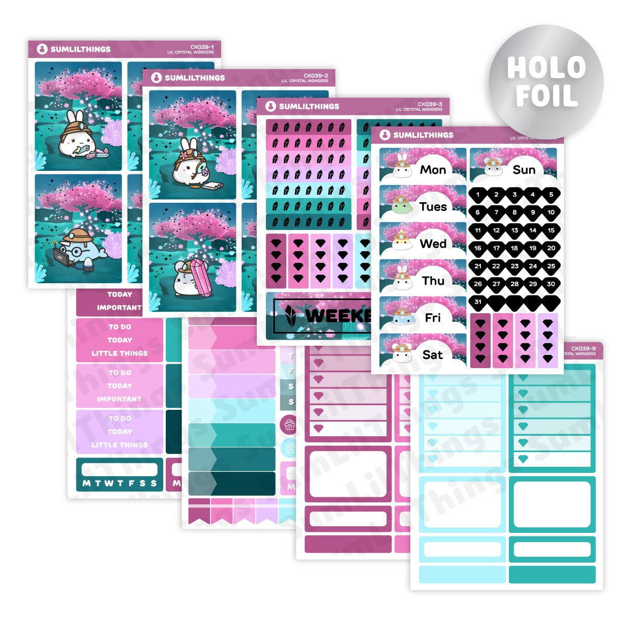 Vertical Kit - Crystal Wonders (11 Pages) - Holo Foil - SumLilThings