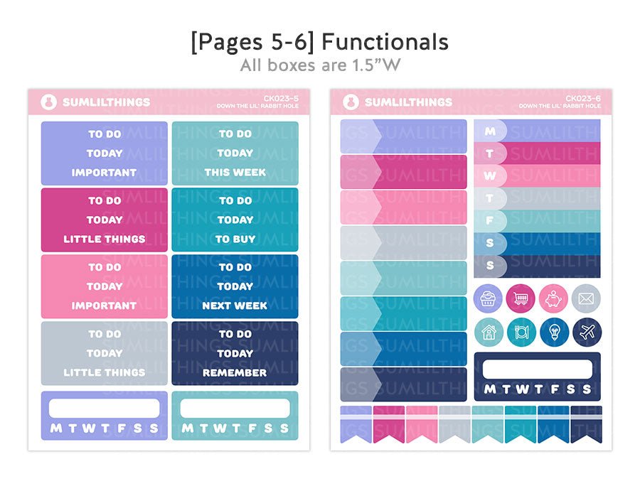 Vertical Kit - Down The Rabbit Hole (11 Pages) - Gold Foil - SumLilThings