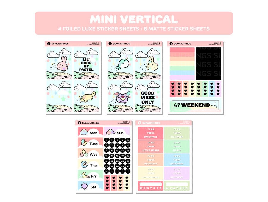 Vertical Kit - Drop of Pastel (10 Pages) - Gold Foil - SumLilThings