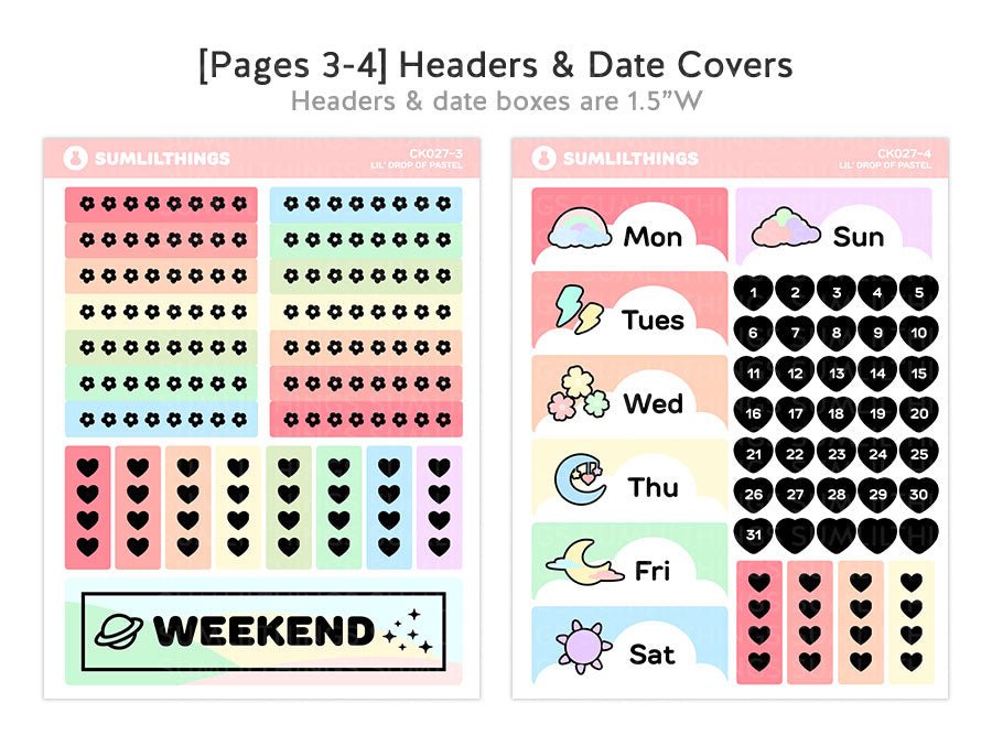 Vertical Kit - Drop of Pastel (10 Pages) - Gold Foil - SumLilThings