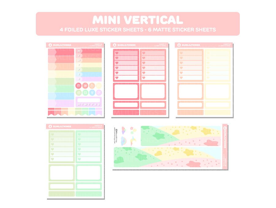 Vertical Kit - Drop of Pastel (10 Pages) - Gold Foil - SumLilThings