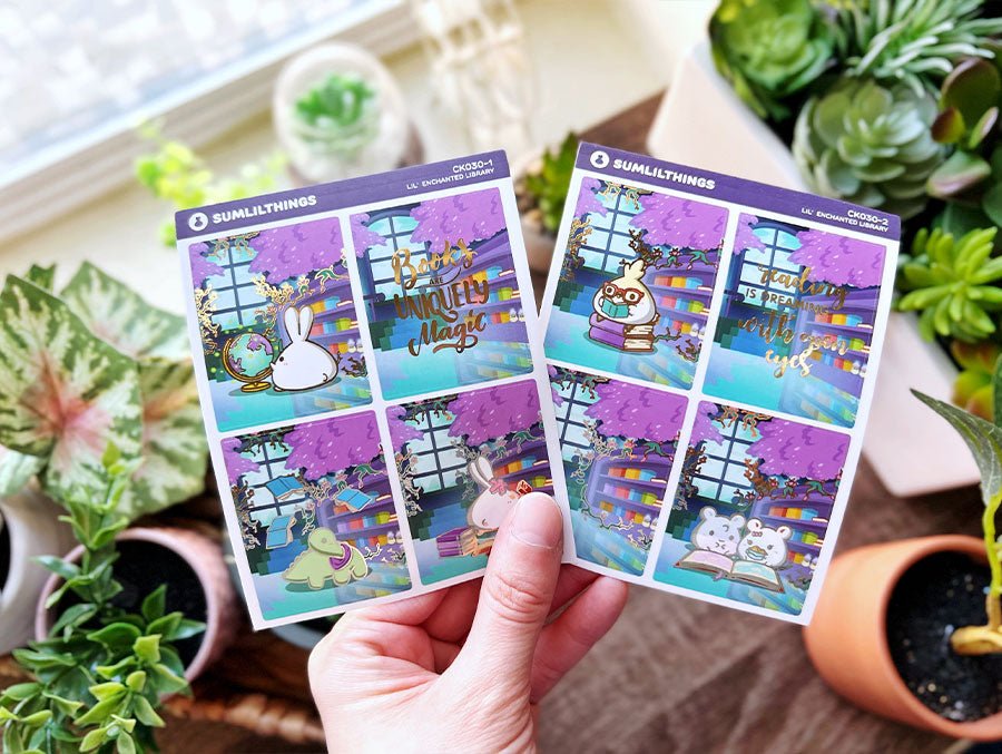 Vertical Kit - Enchanted Library (10 Pages) - Gold Foil - SumLilThings