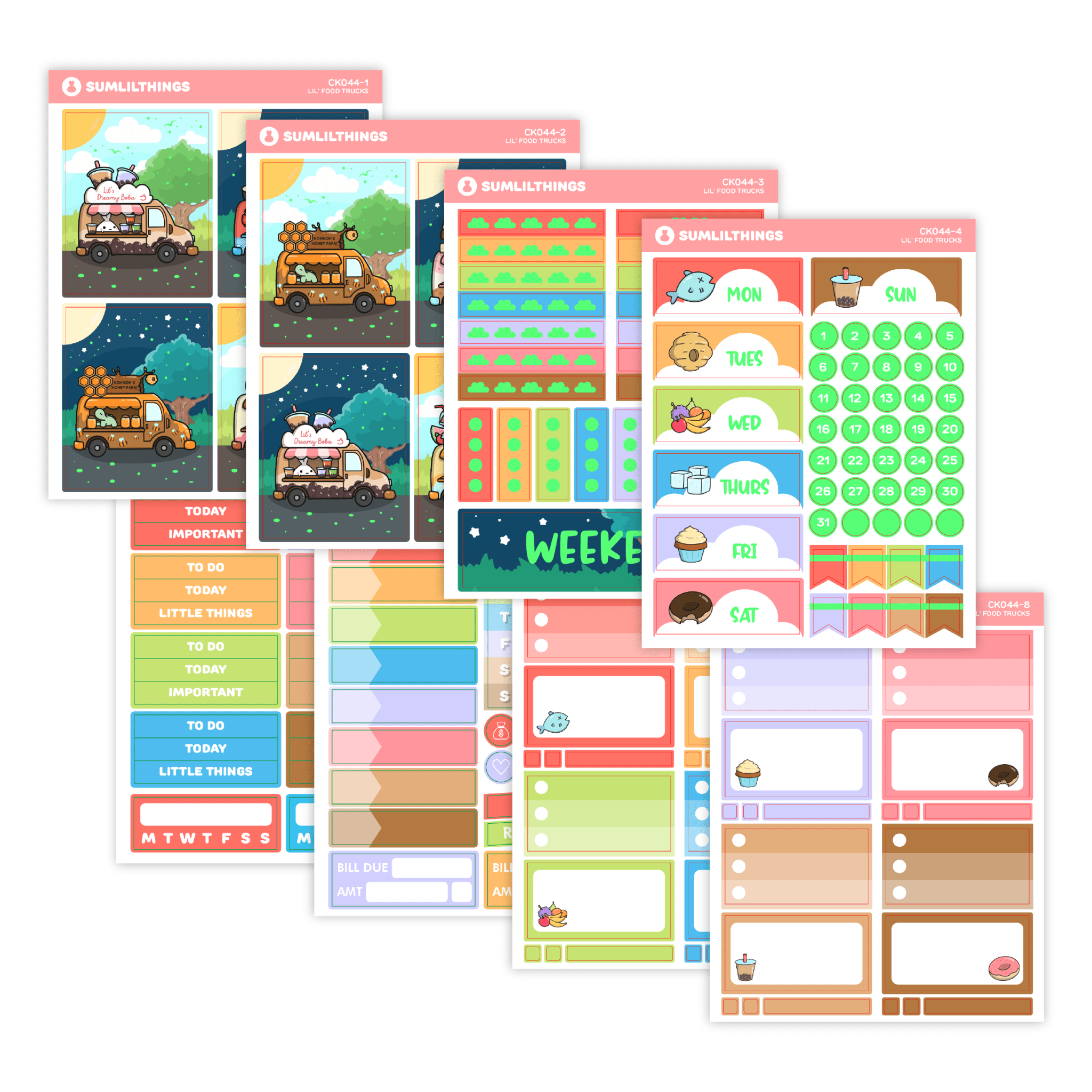 Vertical Kit - Lil' Food Truck (9 Pages) - Gold Foil - SumLilThings