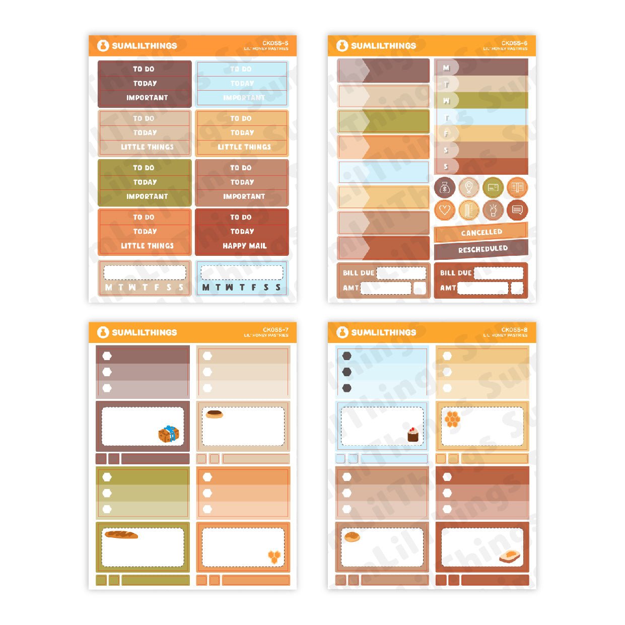 Vertical Kit - Lil' Honey Pastries (10 Pages) - Gold Foil - SumLilThings