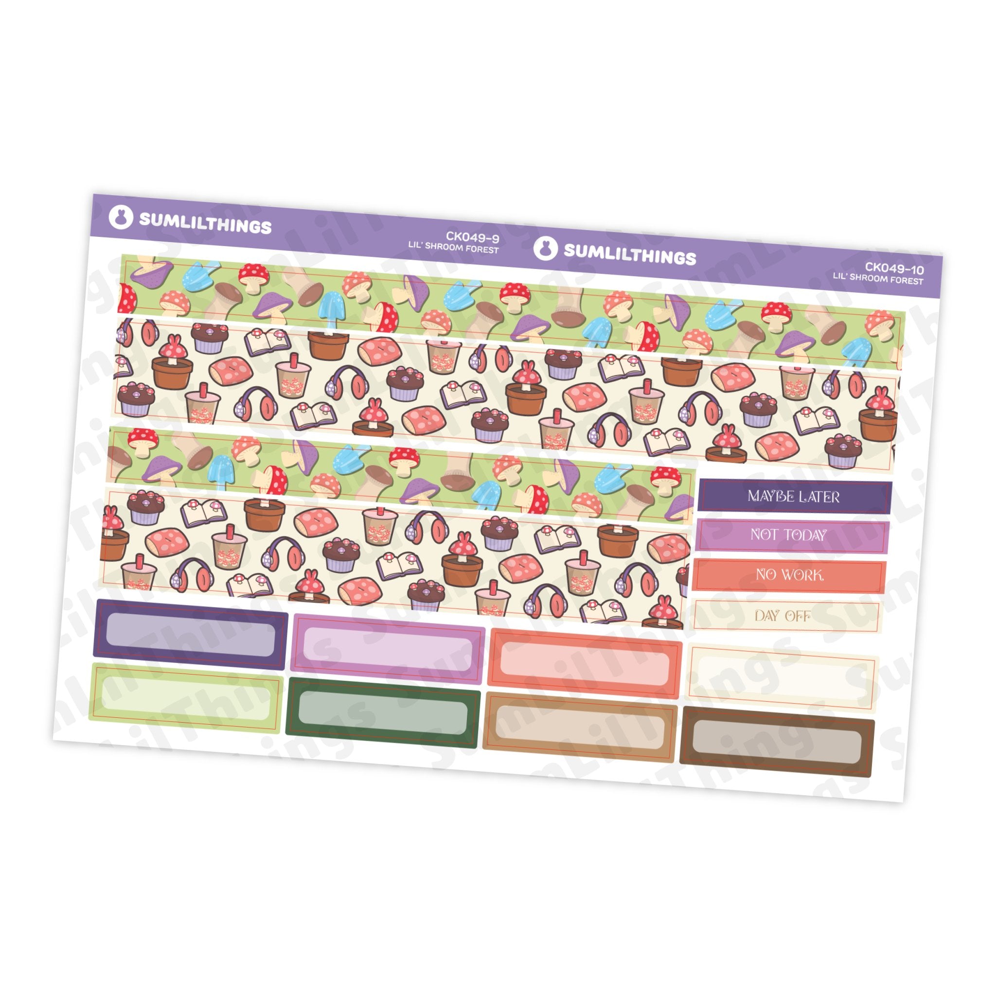 Vertical Kit - Lil' Mushroom Forest (9 Pages) - Gold Foil - SumLilThings