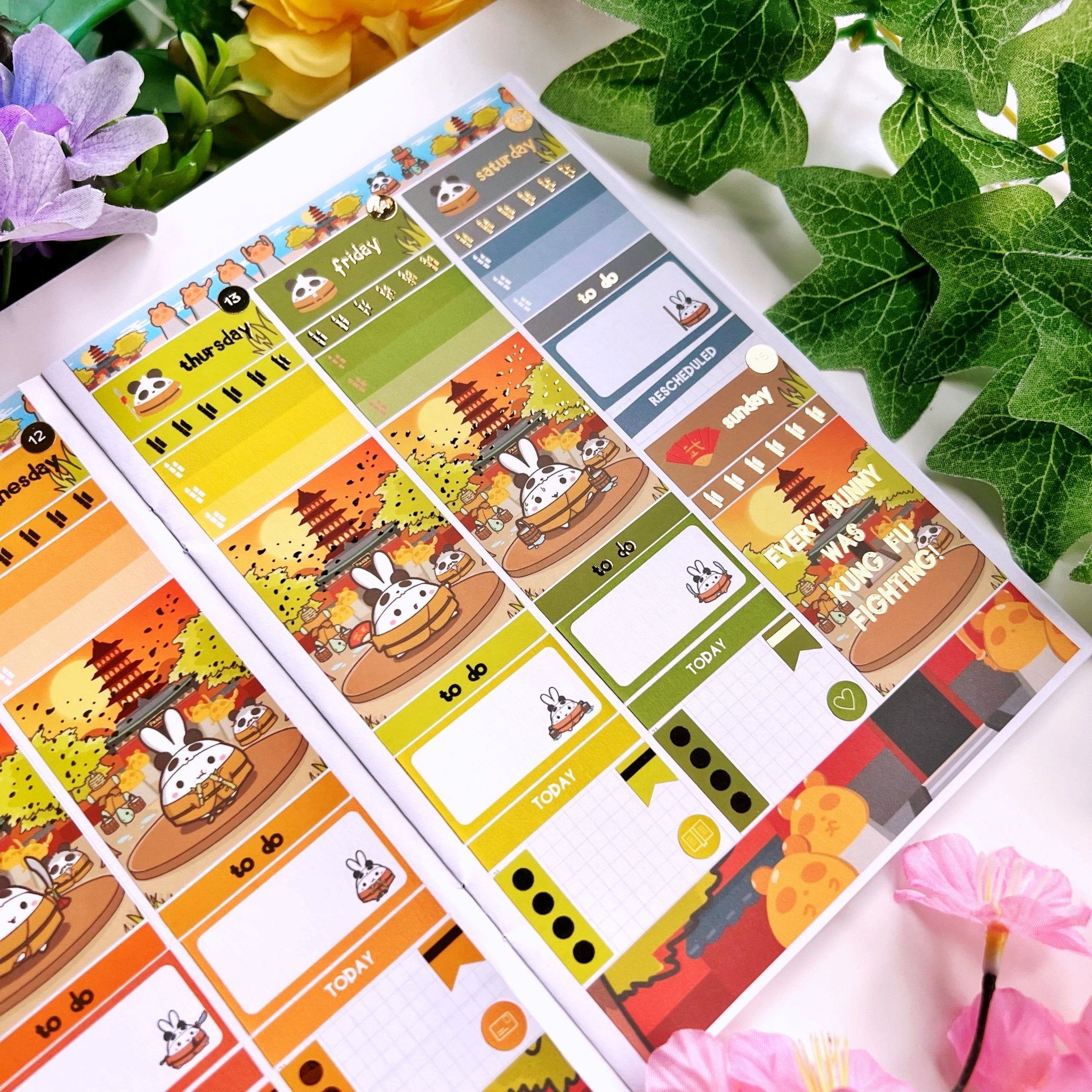 Vertical Kit - Lil' Panda Dojo (9 Pages) - Gold Foil - SumLilThings