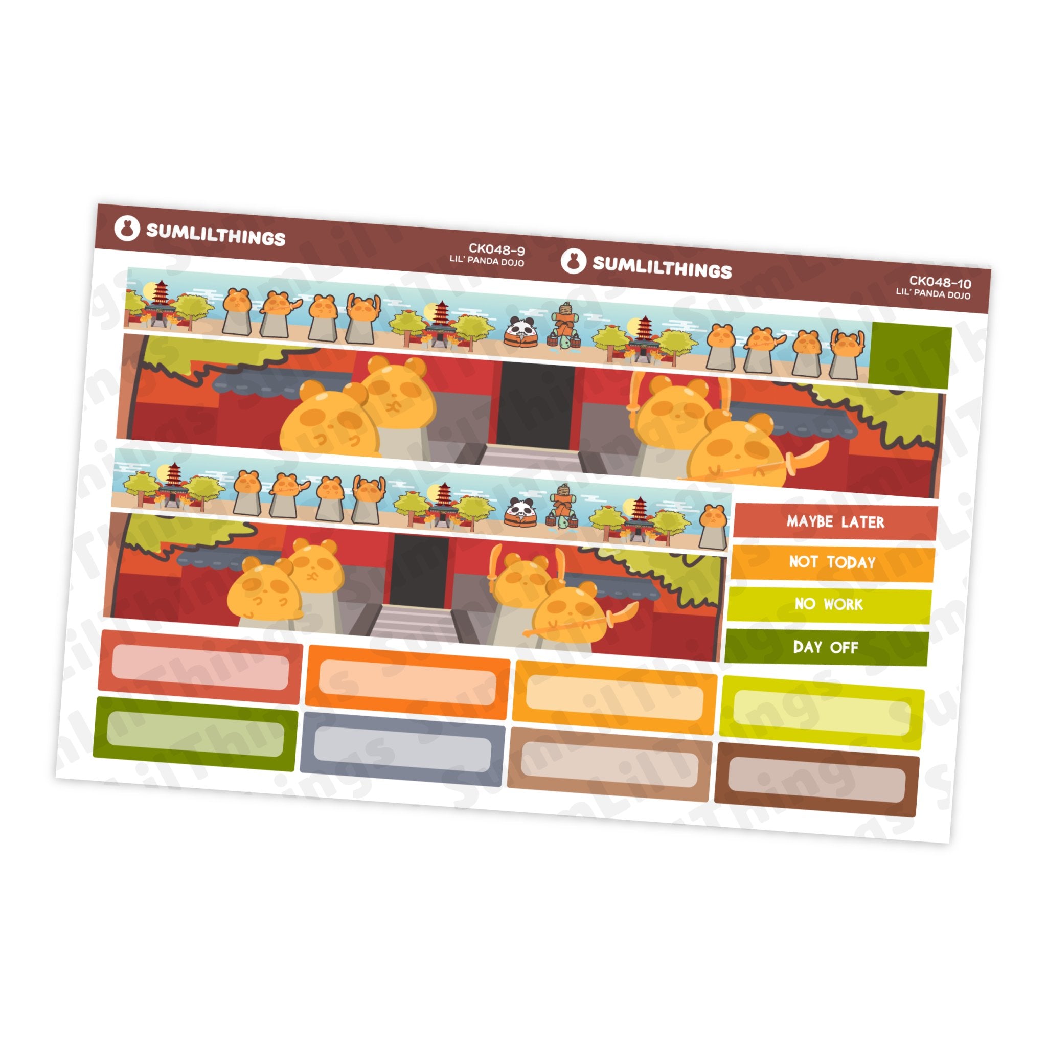 Vertical Kit - Lil' Panda Dojo (9 Pages) - Gold Foil - SumLilThings