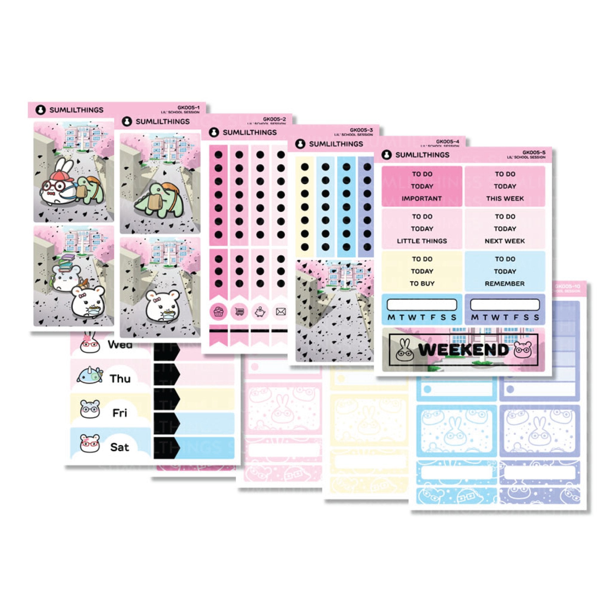 Vertical Kit - Lil' School Session (11 Pages) - Rose Gold Foil - SumLilThings