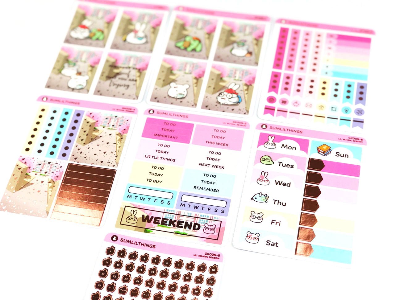 Vertical Kit - Lil' School Session (11 Pages) - Rose Gold Foil - SumLilThings