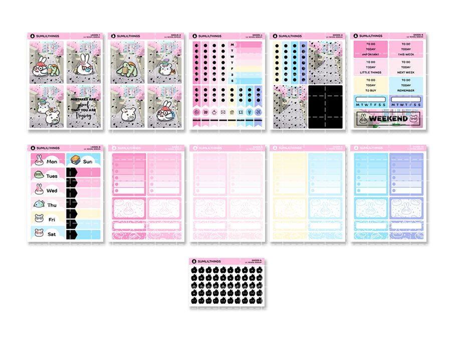 Vertical Kit - Lil' School Session (11 Pages) - Rose Gold Foil - SumLilThings