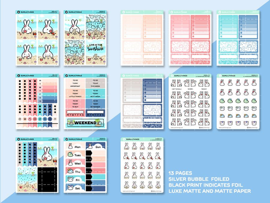 Vertical Kit - Lil' Summer Bliss (13 Pages) - Silver Bubble Foil - SumLilThings