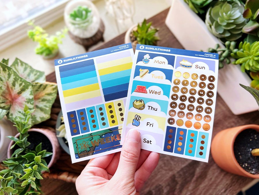 Vertical Kit - Moonlight Picnic (10 Pages) Gold Foil - SumLilThings