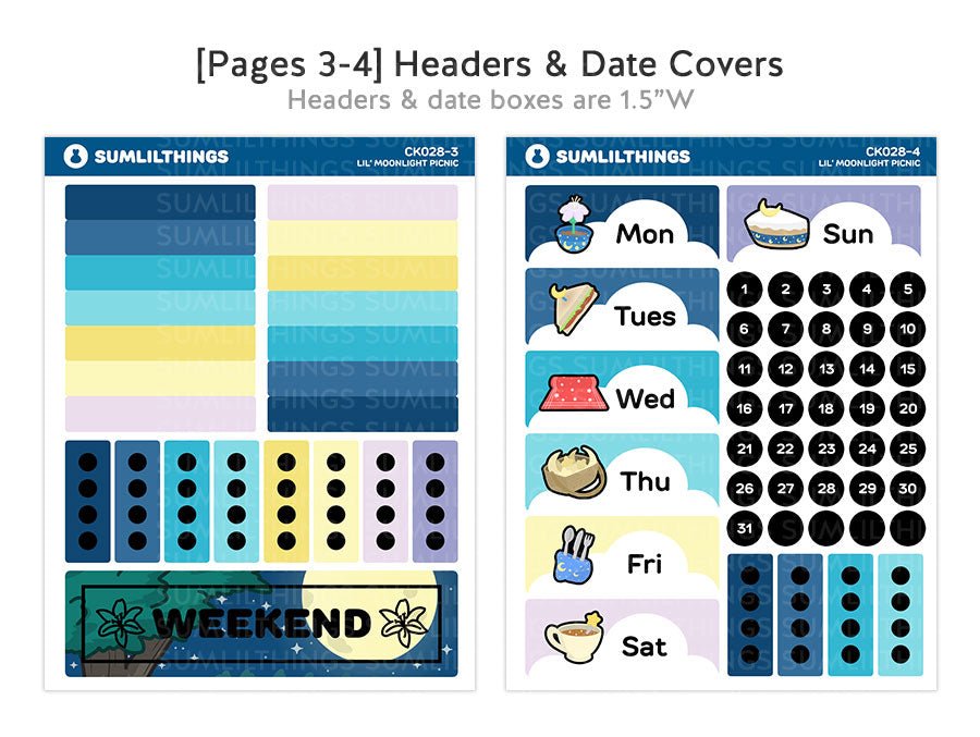 Vertical Kit - Moonlight Picnic (10 Pages) Gold Foil - SumLilThings