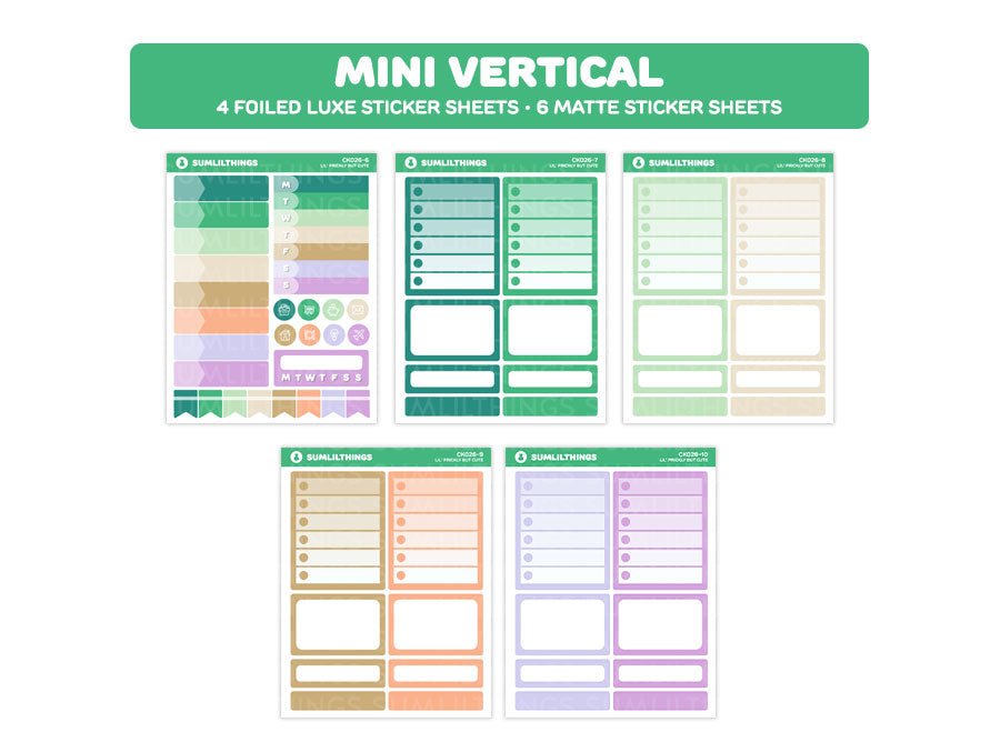 Vertical Kit - Prickly But Cute (10 Pages) - Gold Foil - SumLilThings