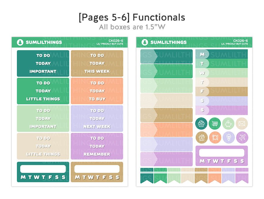 Vertical Kit - Prickly But Cute (10 Pages) - Gold Foil - SumLilThings