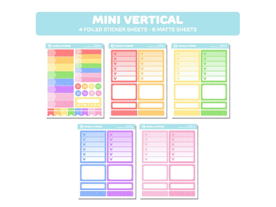 Vertical Kit - Return to Magicland (10 Pages) - Gold Foil - SumLilThings