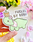 Vinyl Sticker - Fueled By Boba (Transparent) - SumLilThings