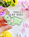 Vinyl Sticker - Fueled By Boba (Transparent) - SumLilThings
