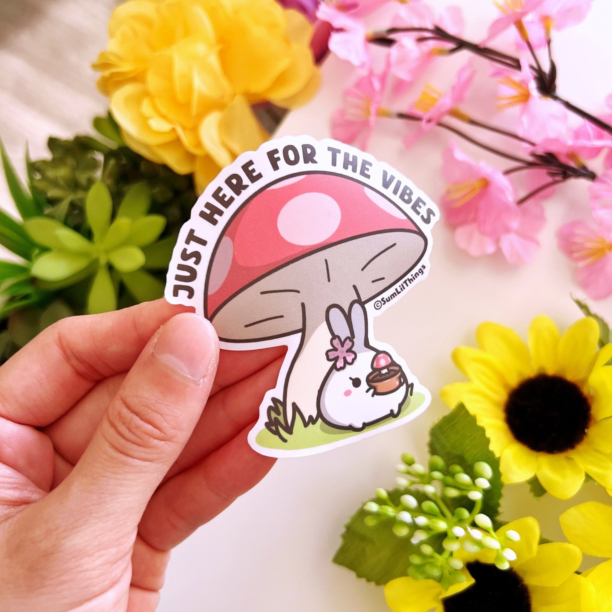 Vinyl Sticker - Here For The Vibe (Plant) - SumLilThings