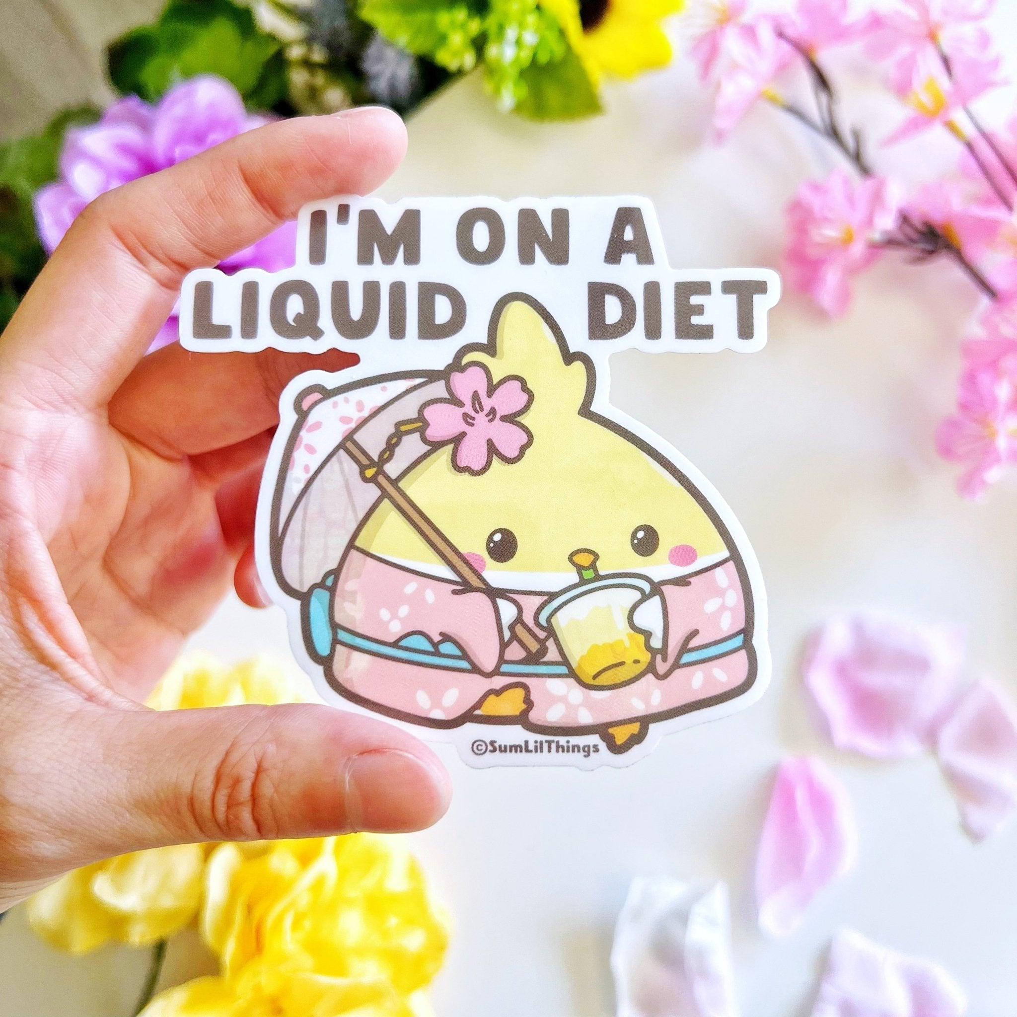 Vinyl Sticker - I'm On A Liquid Diet (Transparent) - SumLilThings