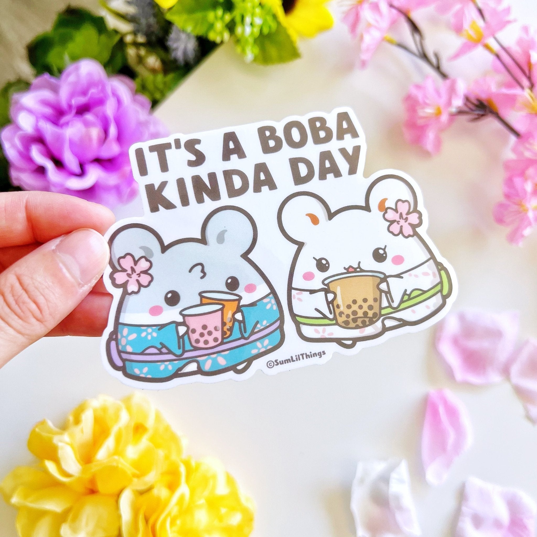 Vinyl Sticker - It's A Boba Kind of Day (Transparent) - SumLilThings