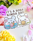 Vinyl Sticker - It's A Boba Kind of Day (Transparent) - SumLilThings