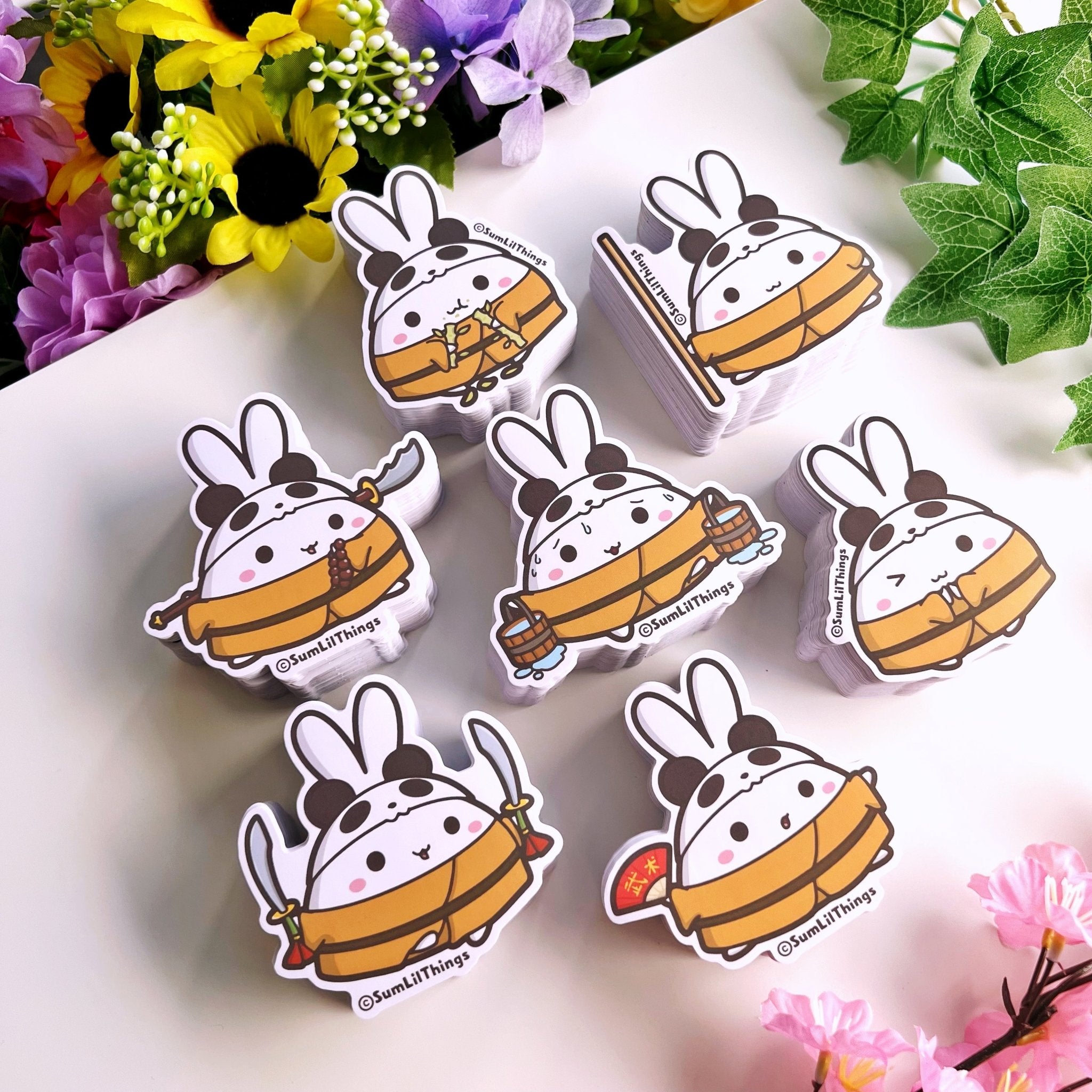 Vinyl Sticker - Panda Dojo Series (Set of 7) - SumLilThings