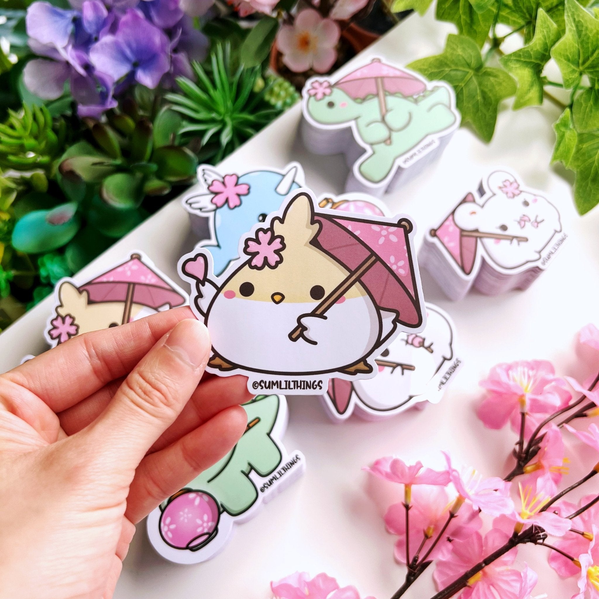 Vinyl Sticker - Sakura Umbrella Chichi - SumLilThings