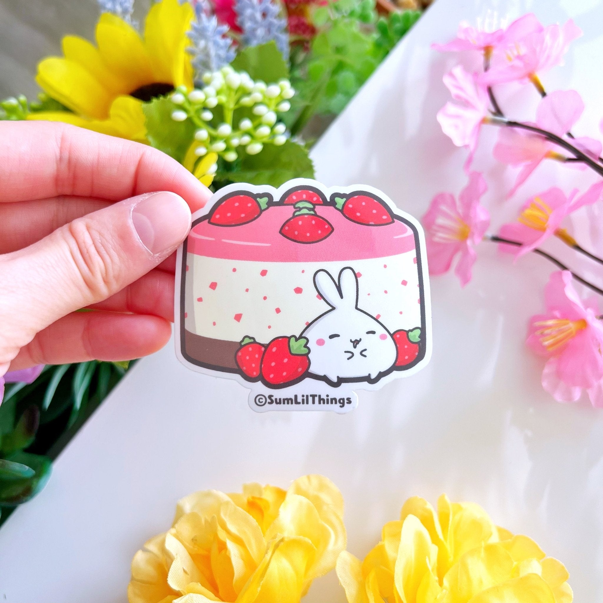 Vinyl Sticker - Strawberry Pudding (Transparent) - SumLilThings