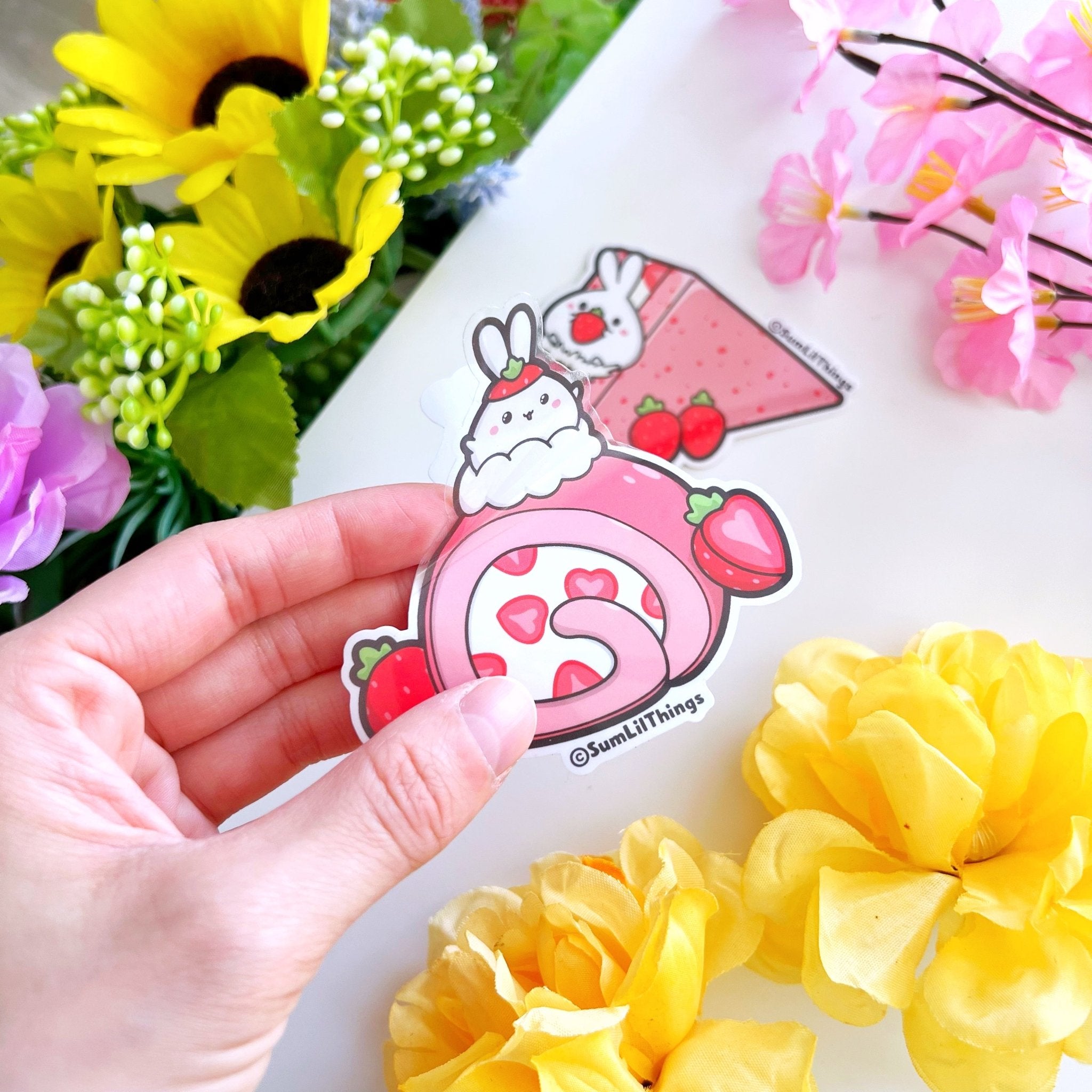 Vinyl Sticker - Strawberry Roll (Transparent) - SumLilThings