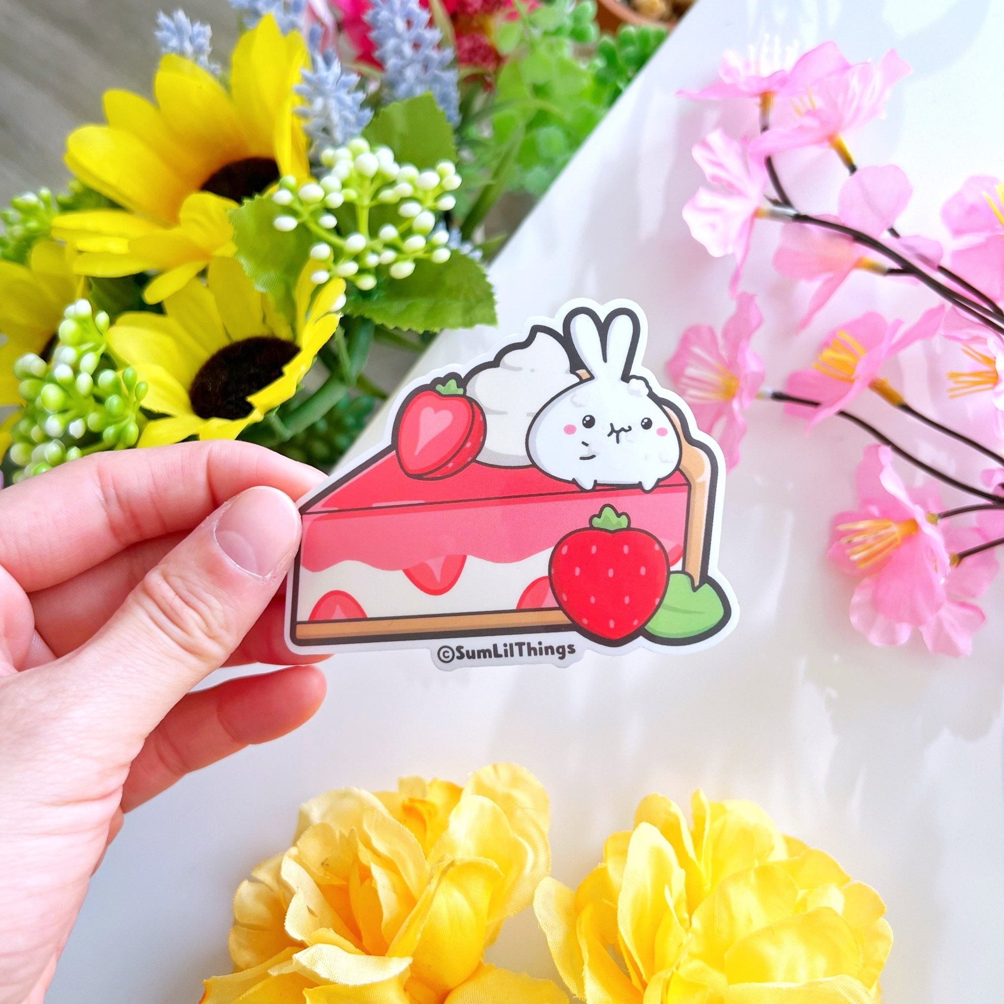 Vinyl Sticker - Strawberry Tart (Transparent) - SumLilThings