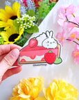 Vinyl Sticker - Strawberry Tart (Transparent) - SumLilThings