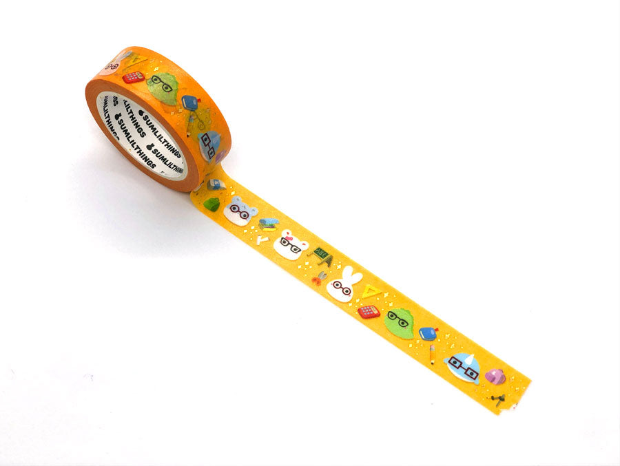 Washi Tape - Late for School - Gold Foil - Set of 7